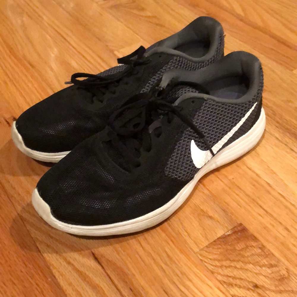 Black, gray, white Nikes